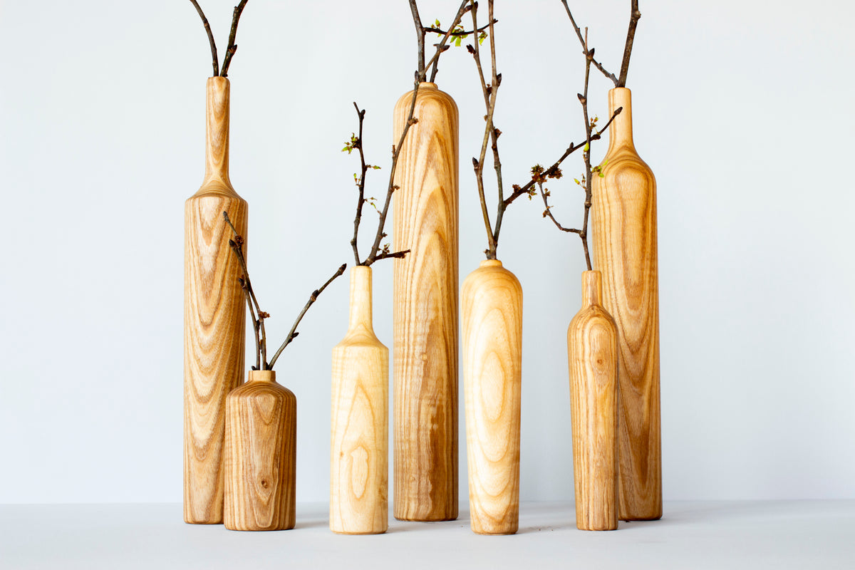 Декоративна ваза - Tall flower pot No.08 - Wooden Story