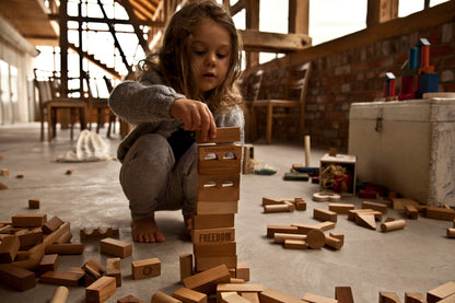 Wooden blocks in a box 54 pcs. rainbow - Wooden Story