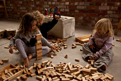 Wooden blocks in a box 54 pcs. rainbow - Wooden Story