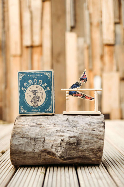 Дървена детска играчка Винтидж акробат момче - Wooden Story