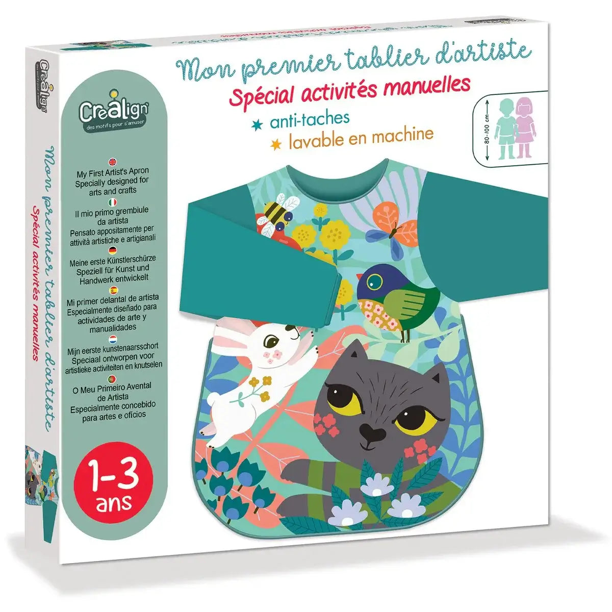 Моята престилка за художници KOTKA 1-3 години - Créa Lign'