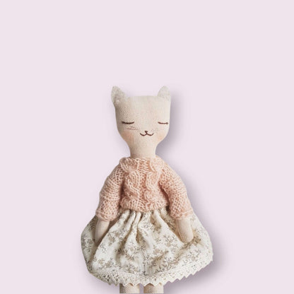 Детска ръчно изработена Мека кукла Котето Ада - Mari Dolls