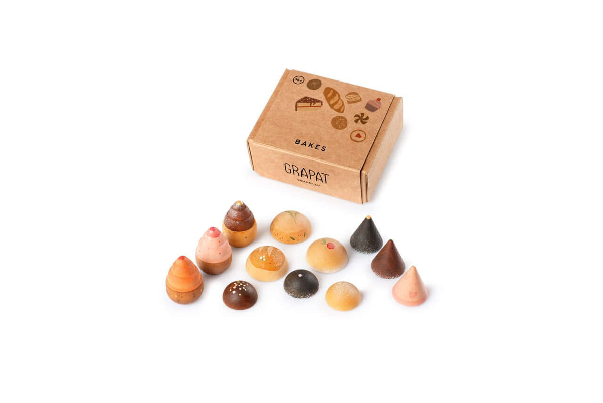 Детска играчка - Комплект от дървени Сладкишчета - Grapat