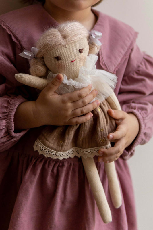 Детска играчка ръчна изработка Мека кукла Адел - Mari Dolls