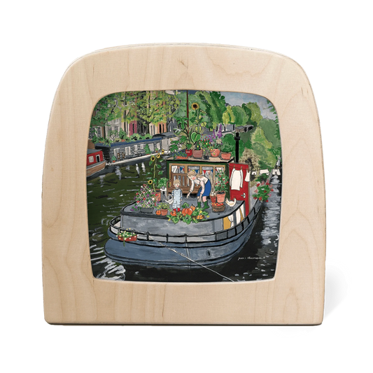 Gwen's Illustrations - House Boat Garden Silhouette