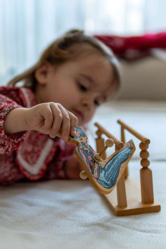 Дървена детска играчка Винтидж акробат момиче Wooden Story