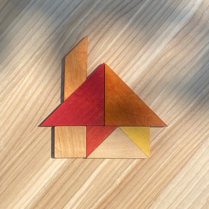 Wooden Tangram - Warm palette - Wooden Story