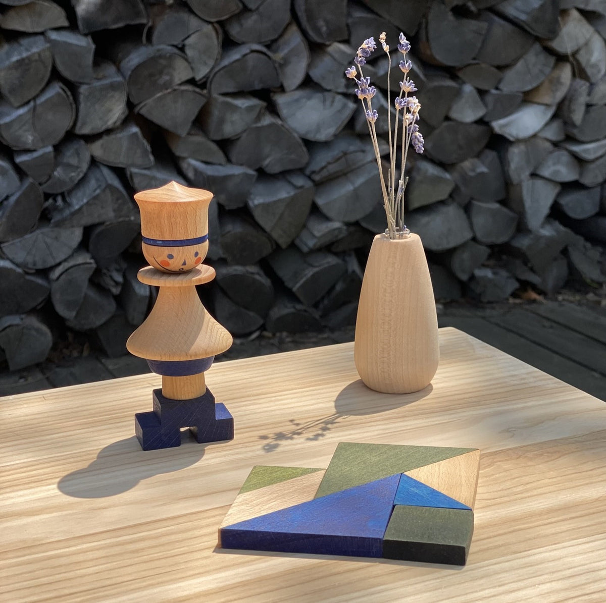 Wooden Tangram - Cool palette - Wooden Story