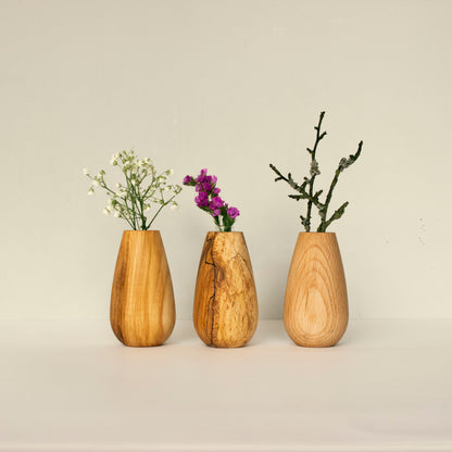 Декоративна ваза (със стъклен съд) - Tiny flower pot No.02 - Wooden Story