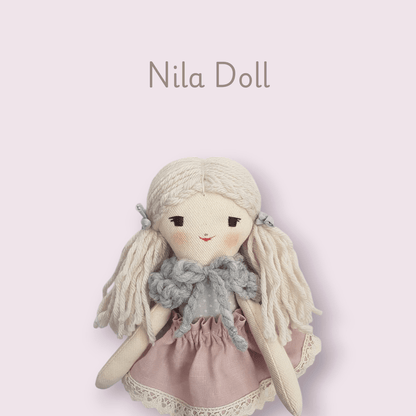 Кукла Нила в ленена пола ръчна изработка - Mari Dolls