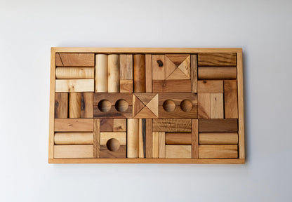 Wooden blocks in a box 54 pcs. rainbow - Wooden Story