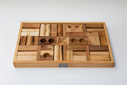 Wooden blocks in a box 54 pcs. rainbow - Wooden Story