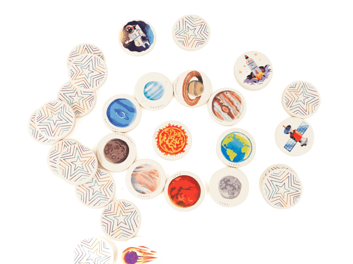 Дървена детска игра за запаметяване - Мемо Космос - BAJO